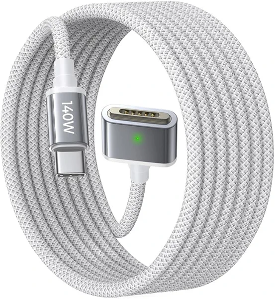 LISEN USB-C to Magnetic 3 Cable (6.6FT) for M4 MacBook Air Pro Charger, 140W Magnetic Safe 3 Cable for MacBook Air (15''/13'' M4 2025, M3 2024, M2 2023, M2 2022), Pro (16"/14" 2024/2023/2021)