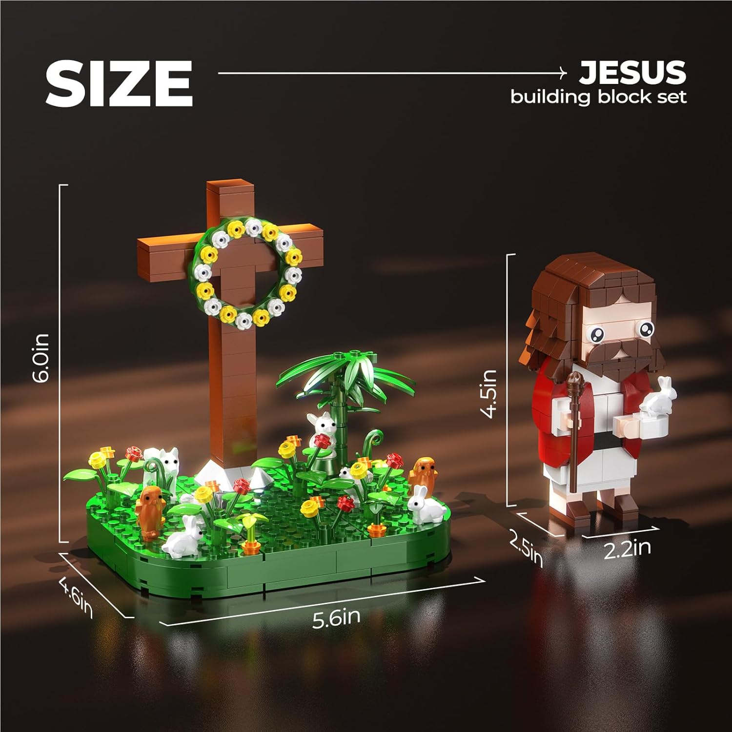 Jesus Building Block Set, Cross Bible Story Jesus Figures, Creative Christian Toy, Easter, Christian Gift for Adults and Kids (354 Pcs)