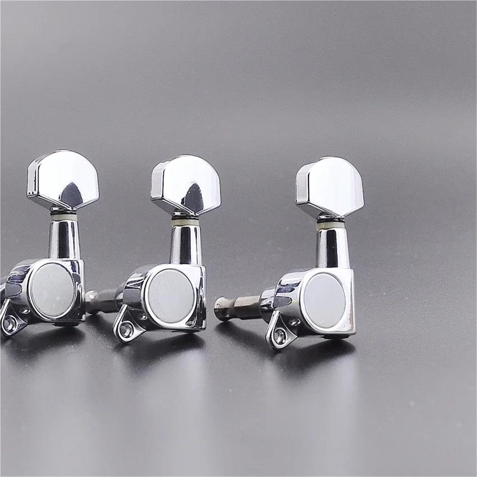Guitar Tuning Pieces 1 Set 6 In Line Left Hand Guitar Machine Heads Tuners Chrome