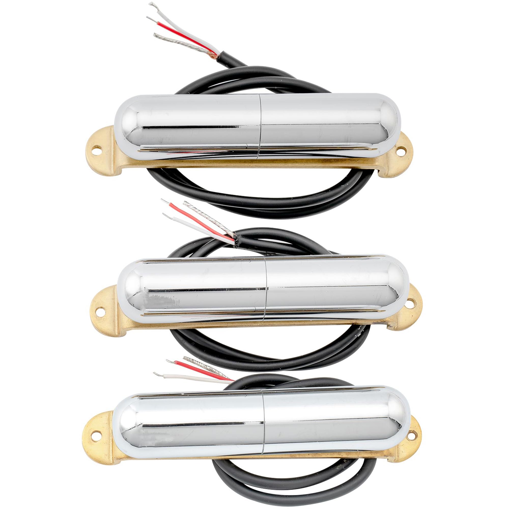 Artec Alnico 5 Lipstick Set Pastillas Single Coil Mástil Medio Puente para Guitarra Eléctrica estilo Strat, Cromado