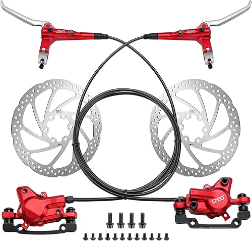 Miniatura 7 de TOBWOLF 1 Par de Juego de Frenos de Disco MTB, Kit de Frenos de Disco Hidráulico con Rotores de 160mm, Palancas de Calibración de Presión de Aceite