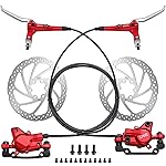 TOBWOLF 1 Pair Hydraulic Bike Brakes Set, Dual Piston Mountain Bike Hydraulic Brakes Left Front 810mm & Right Rear 1470mm, MTB Disc Brake Set for Mountain, Road Bicycle & Ebike