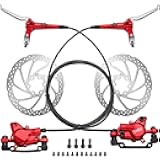 TOBWOLF 1 Pair Hydraulic Bike Brakes Set, Dual Piston Mountain Bike Hydraulic Brakes Left Front 810mm & Right Rear 1470mm, MTB Disc Brake Set for Mountain, Road Bicycle & Ebike