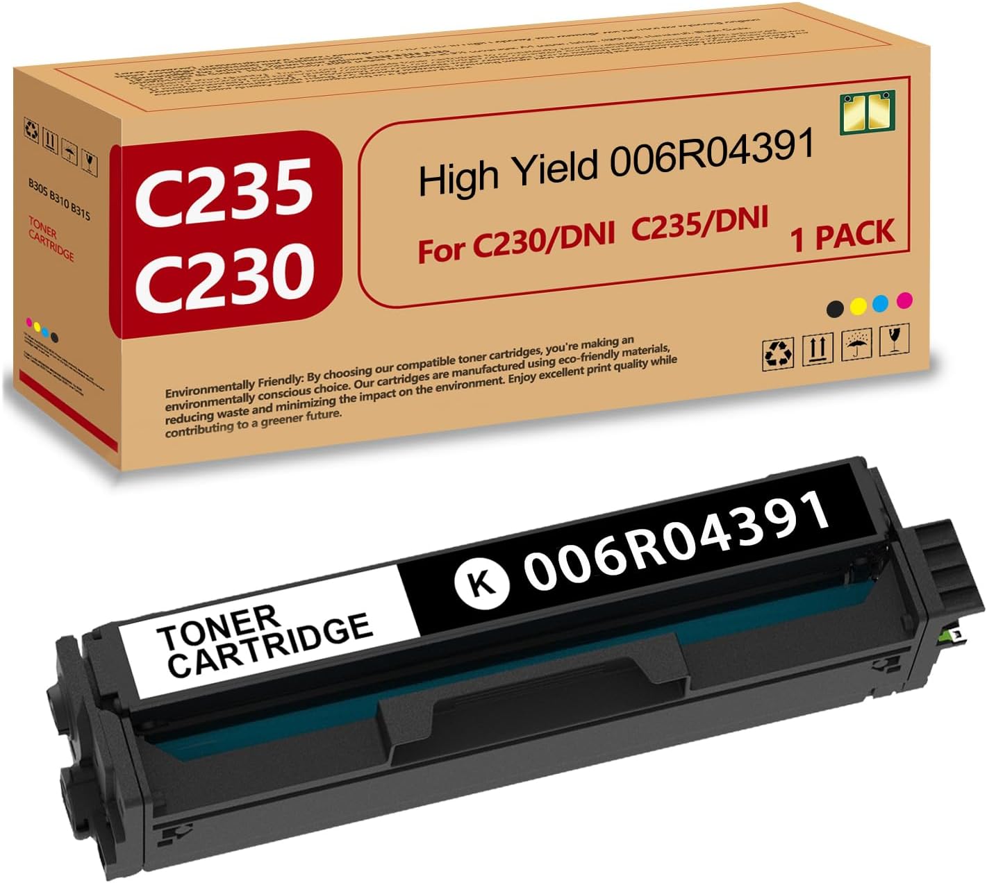 Extra High Yield C230 C235 Black Toner Cartridge (BK:5,550 Pages) 006R04391 Toner with New Chip Replacement for Xerox C235 C230 C235DNI C230DNI Color Printer