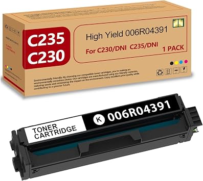 Extra High Yield C230 C235 Black Toner Cartridge BK5,550 Pages 006R04391 Toner with New Chip Replacement for Xerox C235 C230 C235DNI C230DNI Color Printer