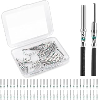 GKG TK1 30 Pairs DT Deutsch Connector Pins Kit- Size 16 Nickel Plated Deutsch Pins and Sockets,Automotive Electrical Terminals Solid Contacts Wire Gauge 14-16AWG for Car,Truck,etc