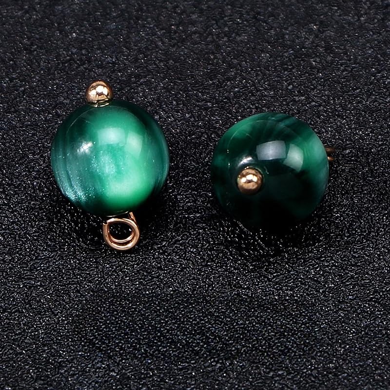 Guziki perłowe Guziki perłowe, 20 szt., 10 mm, pomarańczowo-żółte, małe, okrągłe, do tkania, guziki z żywicy na trzonku(Green)