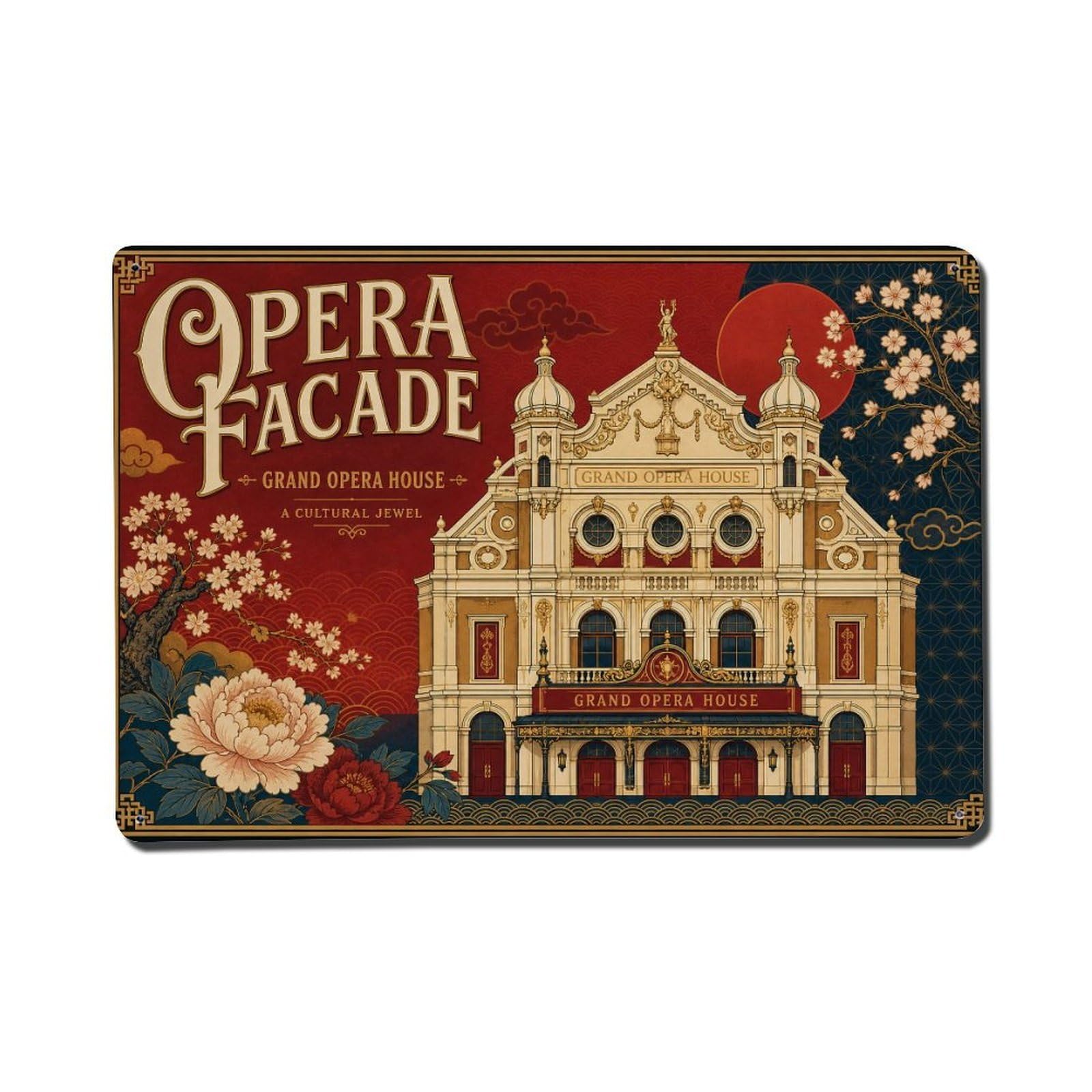 Vintage Travel Grand Opera House Belfast Facade Oriental 1 Metal Tin Sign