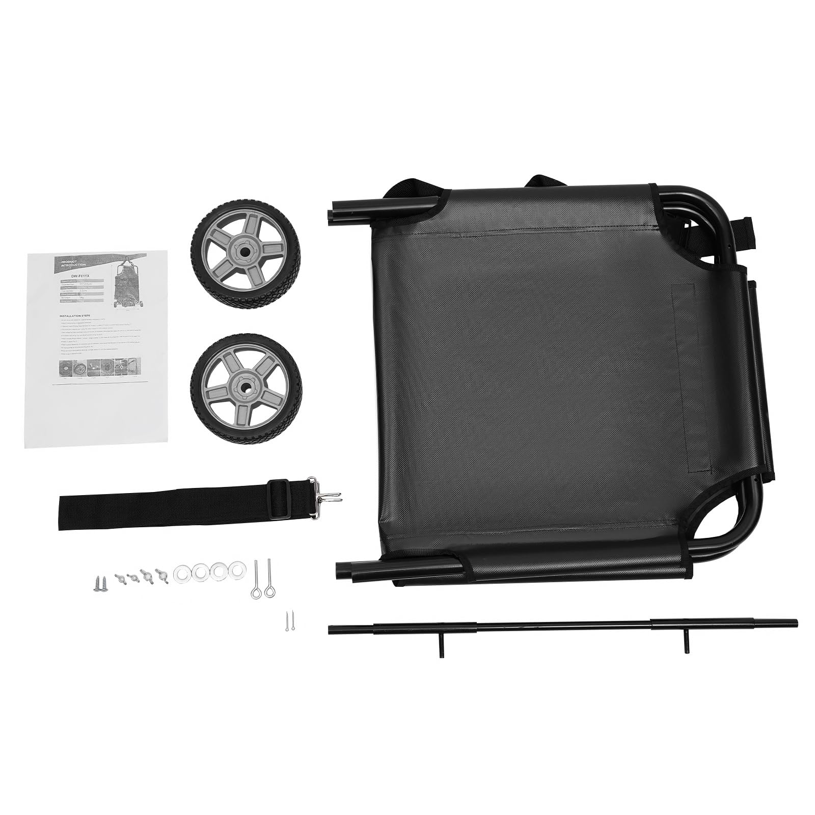 Fahrbarer Tierträge, Faltbare Transport Notfalltrage 115×55×15cm, Verstellbarer Schultergurt, Leicht zu bewegen, Tragfähigkeit 50 kg für Haustiere mit Notfällen