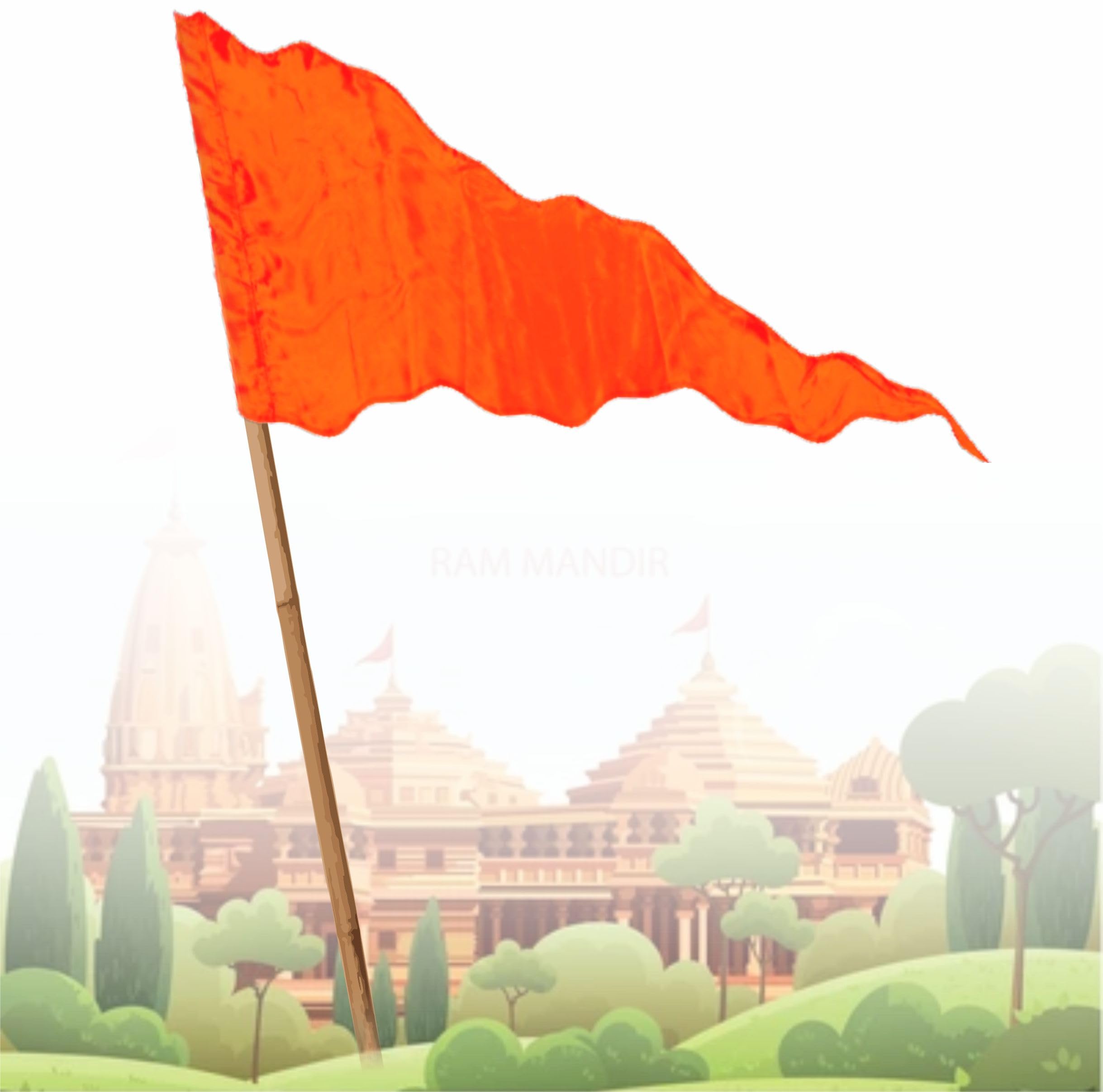 Craft Mania Fluorescent Orange (Vermilion) Blank Flag without/Non