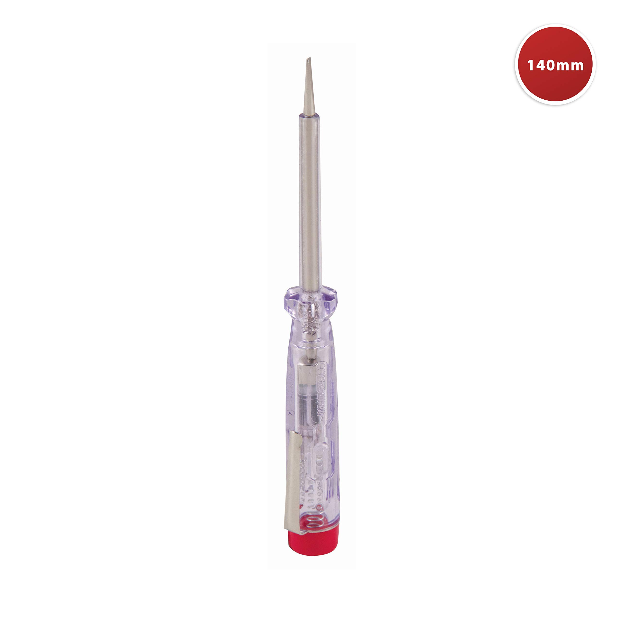 Velamp CF001 XL Cercafase a Cacciavite 140 mm – Sensore di Fase 230 V, Lama nichelata, Clip da tasca, Isolamento per elettricisti – Precisione e sicurezza garantite