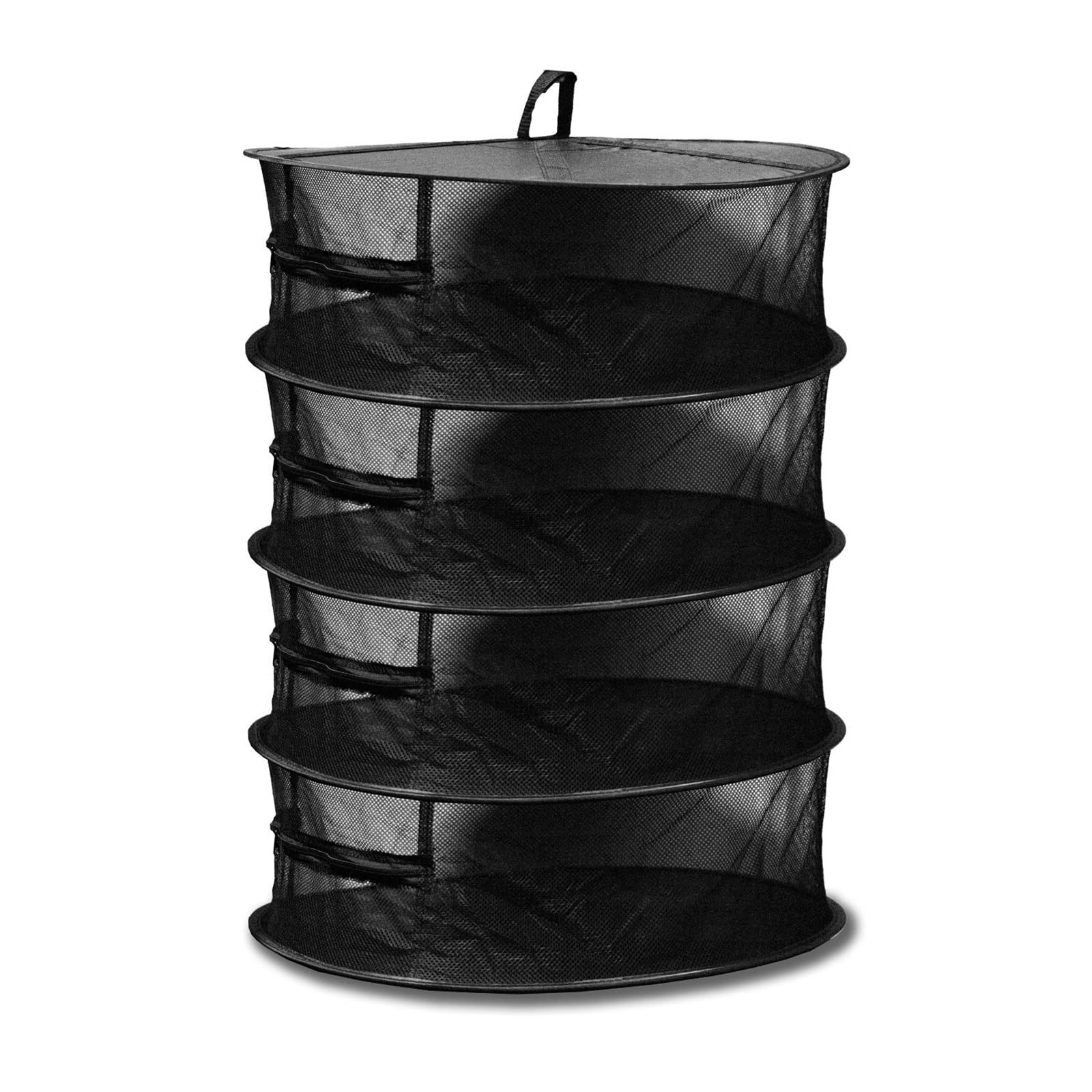 Foldable Sun-dried net With zipper for Food,Fish,Herbs,Clothes,60CM Diameter,4-Layer insect repellent net,Can be suspended at Home,Garden,outdoors.