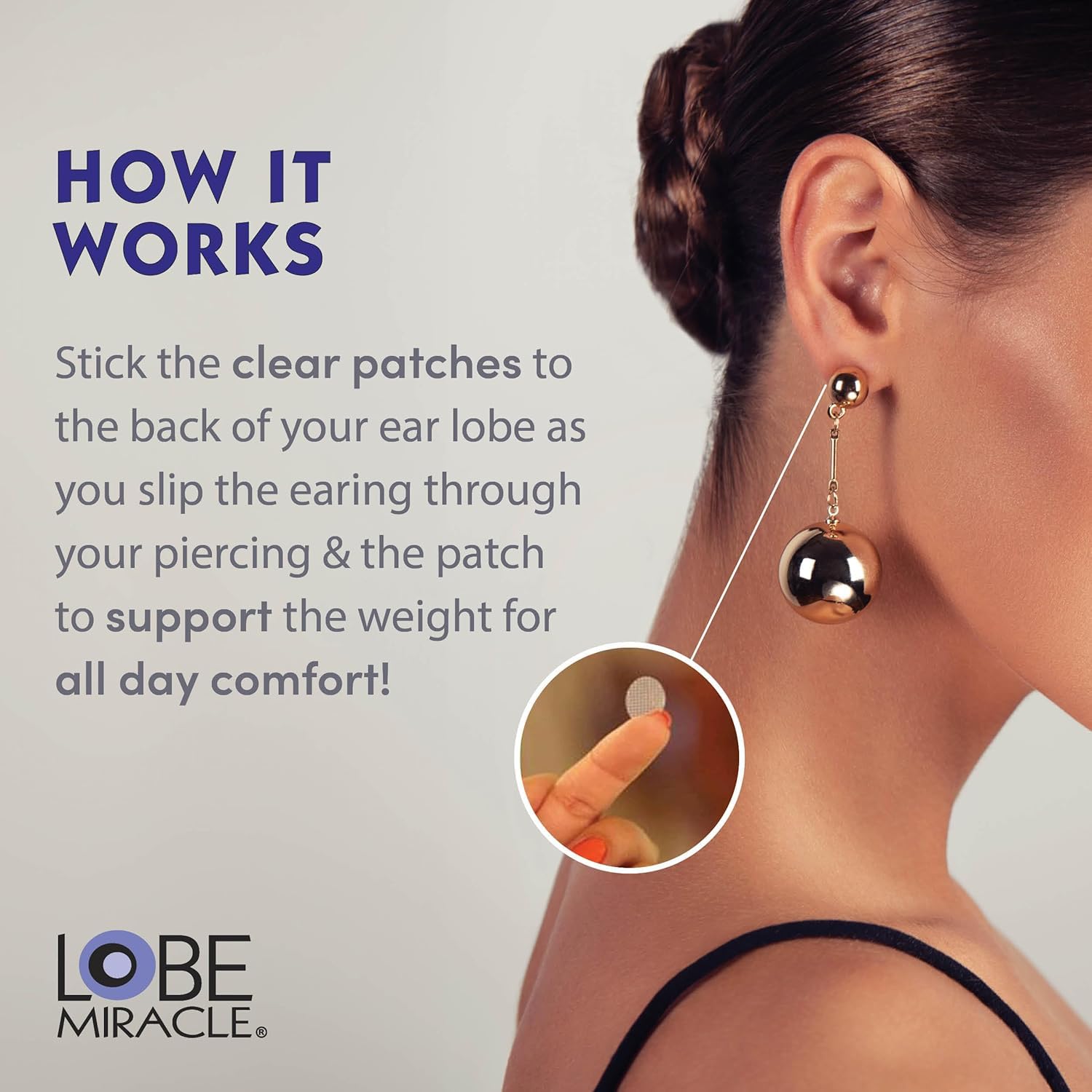 Lobe Miracle Womens Lobe Wonder (60 Patches) Earring Support Patches Ear Lobe Support For Earrings|Ear Stickers For Heavy Earrings | Invisible Earlobe Supporter Heavy Earring 2
