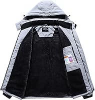 Vista 3 de Pooluly - Chaqueta impermeable de invierno, esquí, snowboard, para hombre, con capucha, rompevientos.