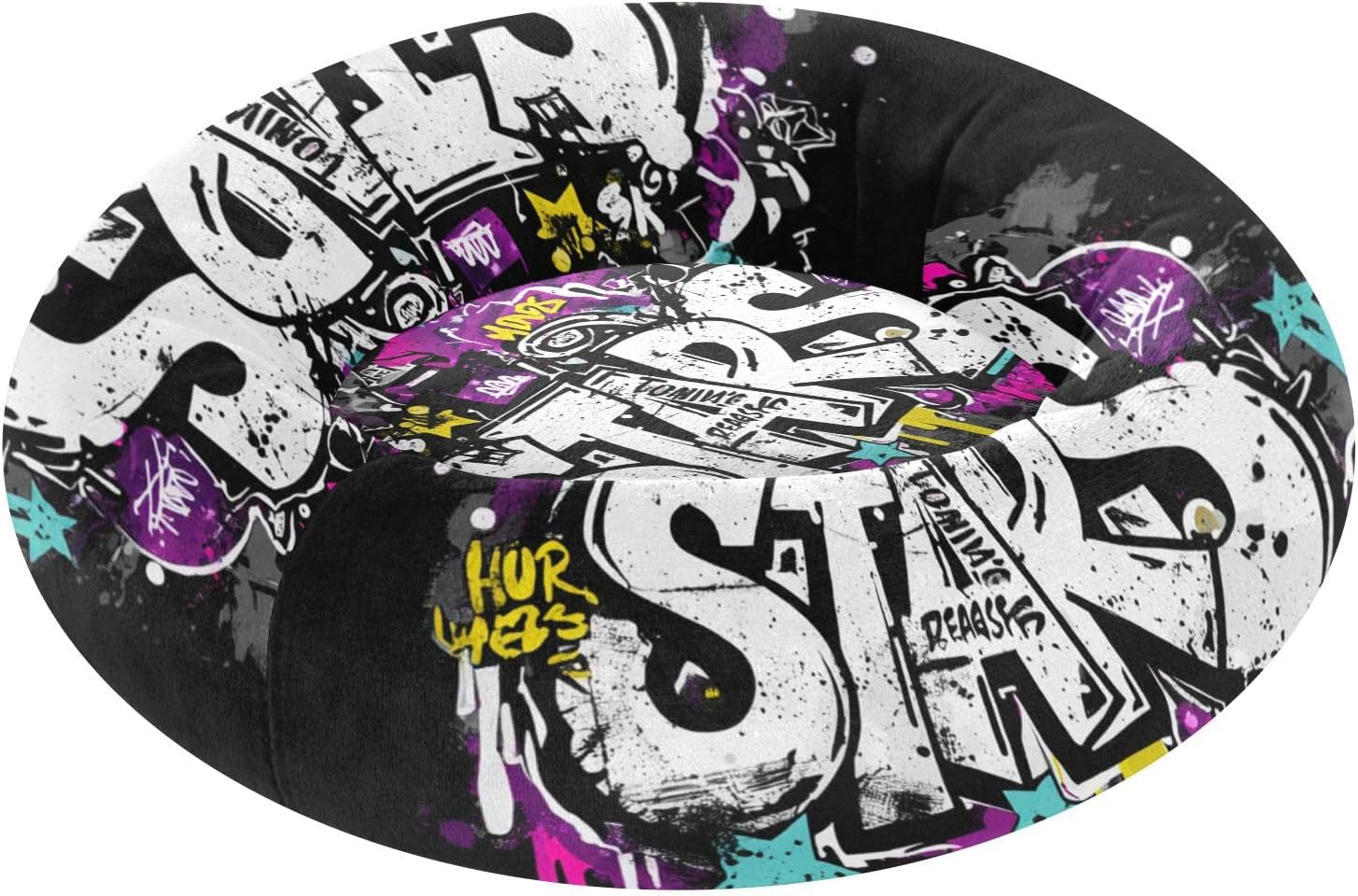 Graffiti Stars Pet Cat Beds Warm & Soft Dog Pillow Bed for Medium Size Pets Supplies S