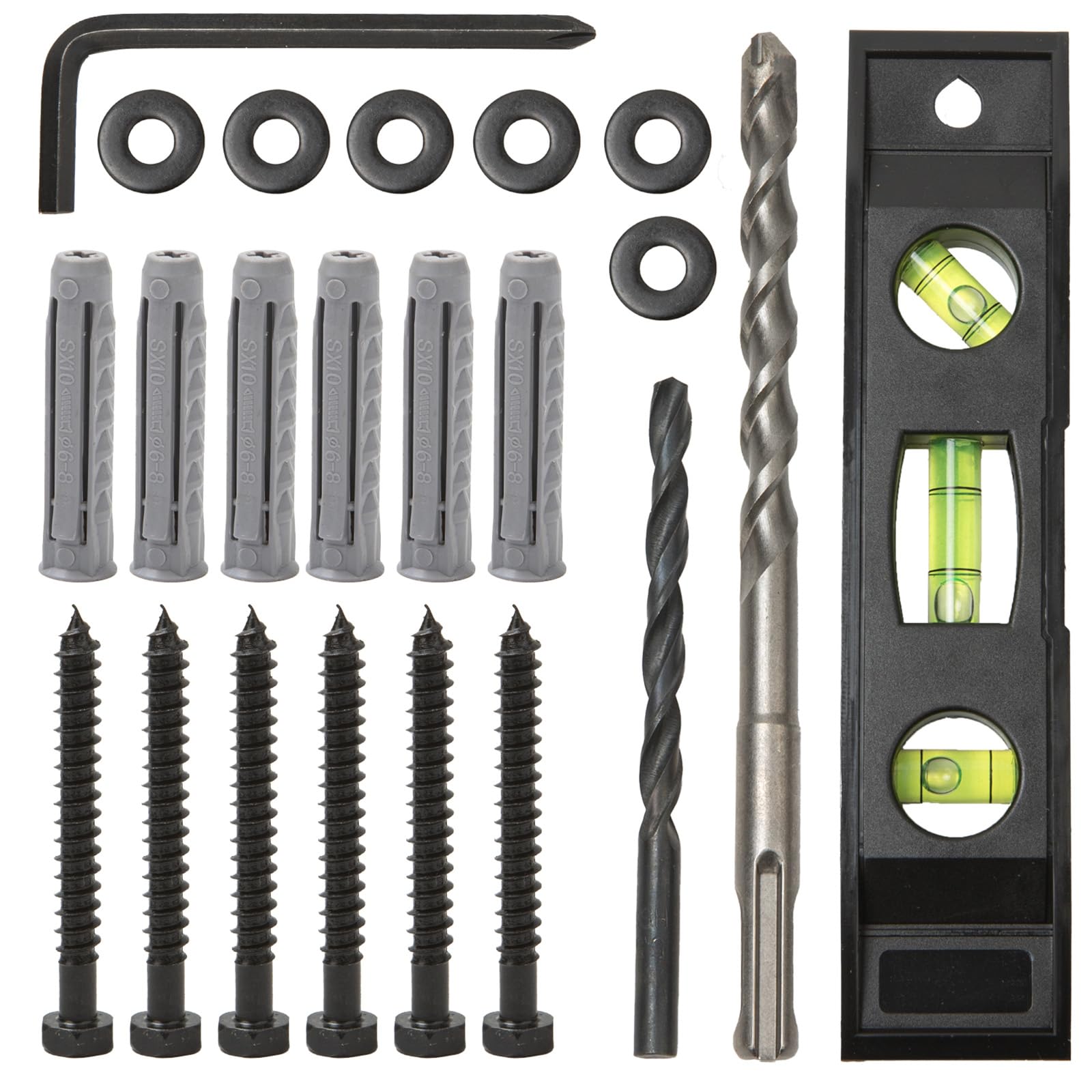 TV Wall Mount Hardware Kit - M8 Bolts & Anchors -8