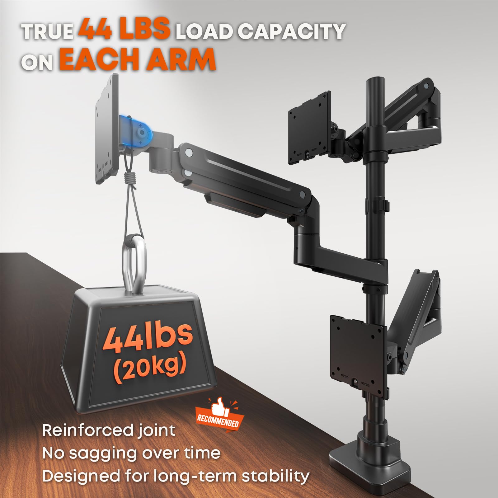 Amazon.com: Triple Monitor Mount for up to 49-inch Screens - Heavy