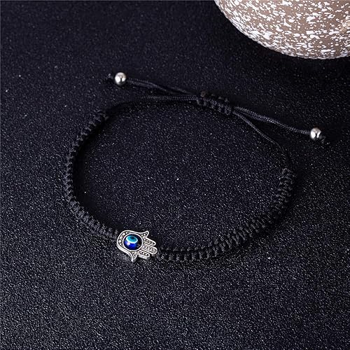 Miniatura 3 de Pulseras hechas a mano con dije de mano Hamsa de ojo turco para protección y suerte, cábala, ajustable, tejido a mano, hilo de amistad, joyería de