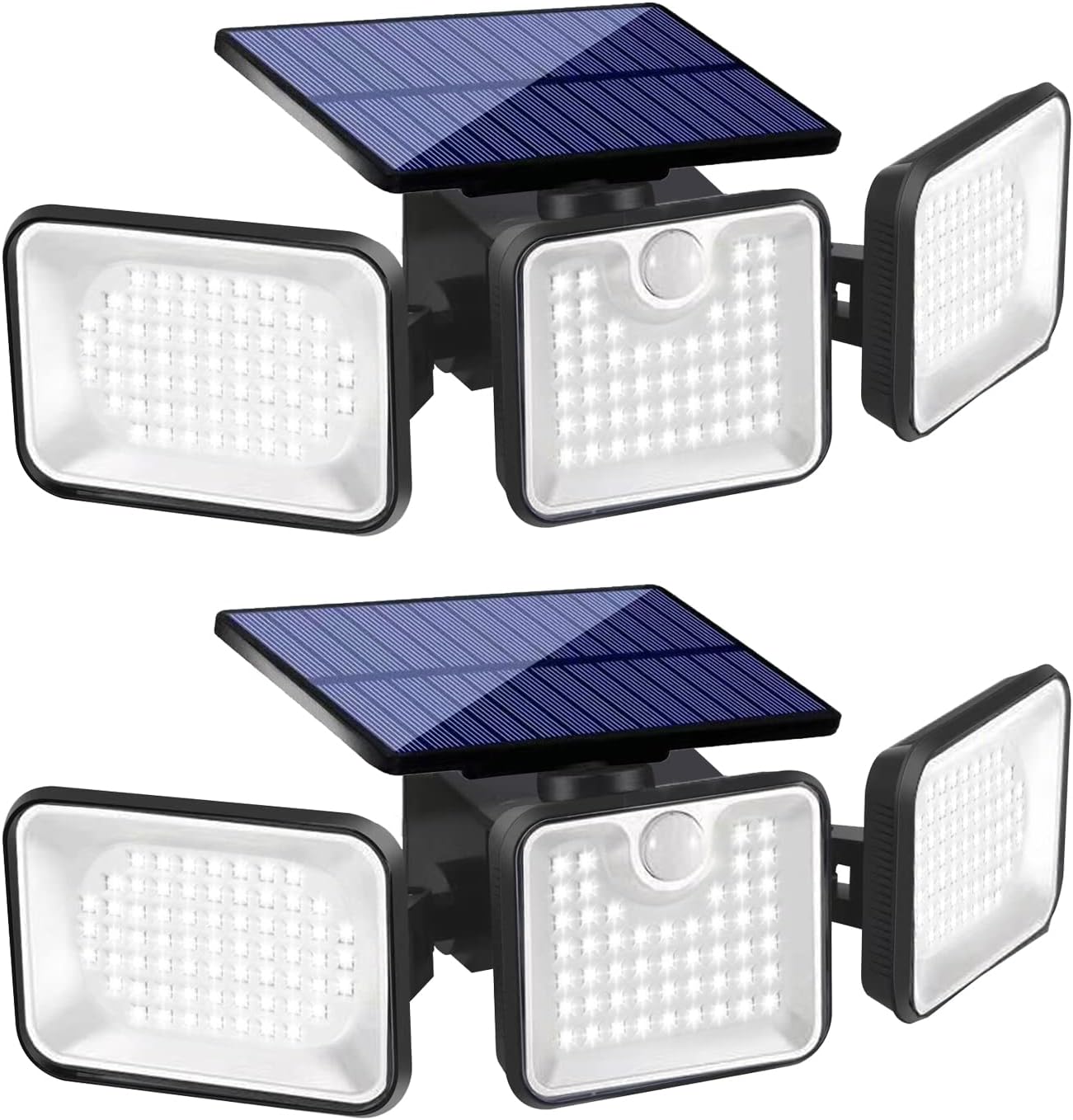 LED Solar Outdoor Lights 3000LM Security Lights Solar Powered,3 Heads Solar Power Motion Sensor Light IP65 Waterproof, 270° Wide Angle Flood Wall Lights with 3 Modes for Yard Patio