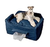 Snoozer Lookout II Car Seat with Storage Tray - Dog Car Seats for Medium Dogs, Booster Bed for Medium Sized Pets Up to 34 Lbs, Elevated, Washable - Large, Sapphire