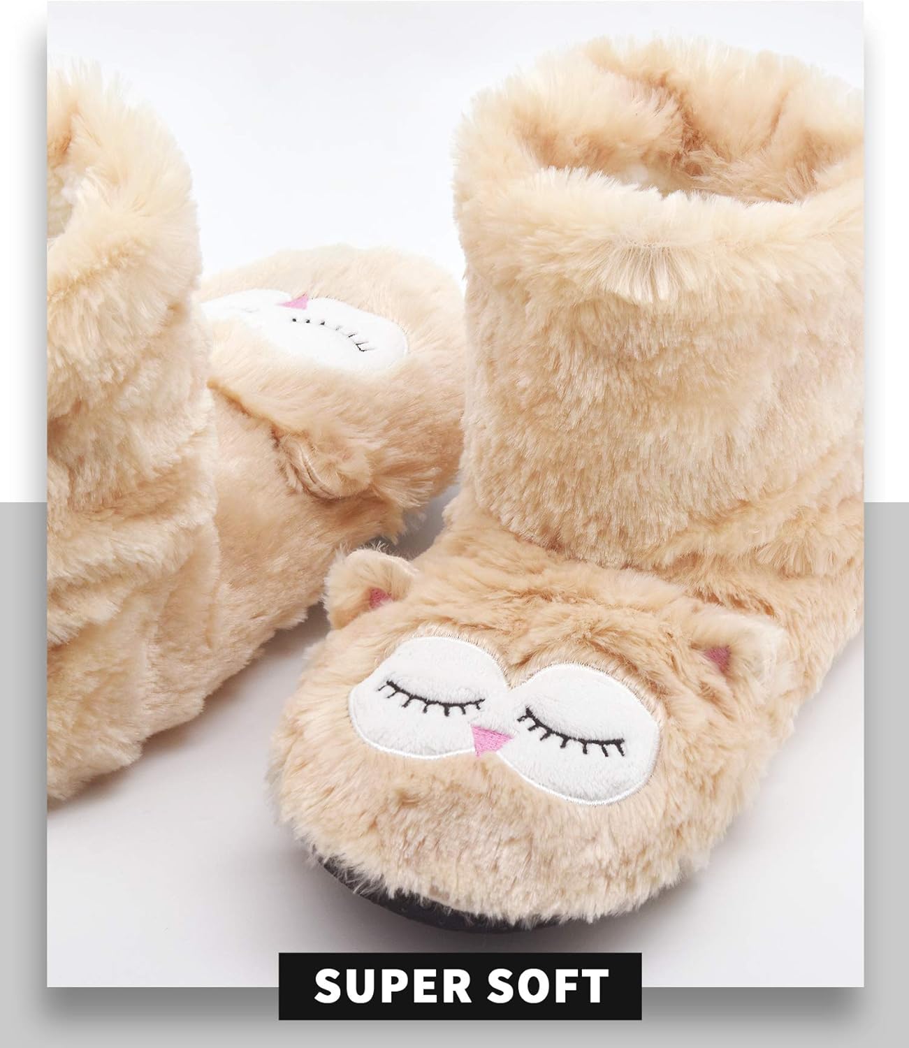 Panda Bros Slipper Socks for Women Cozy Warm Lined Fuzzy Sock Slippers Indoor Booties with Non Slip Grippers - Image 5