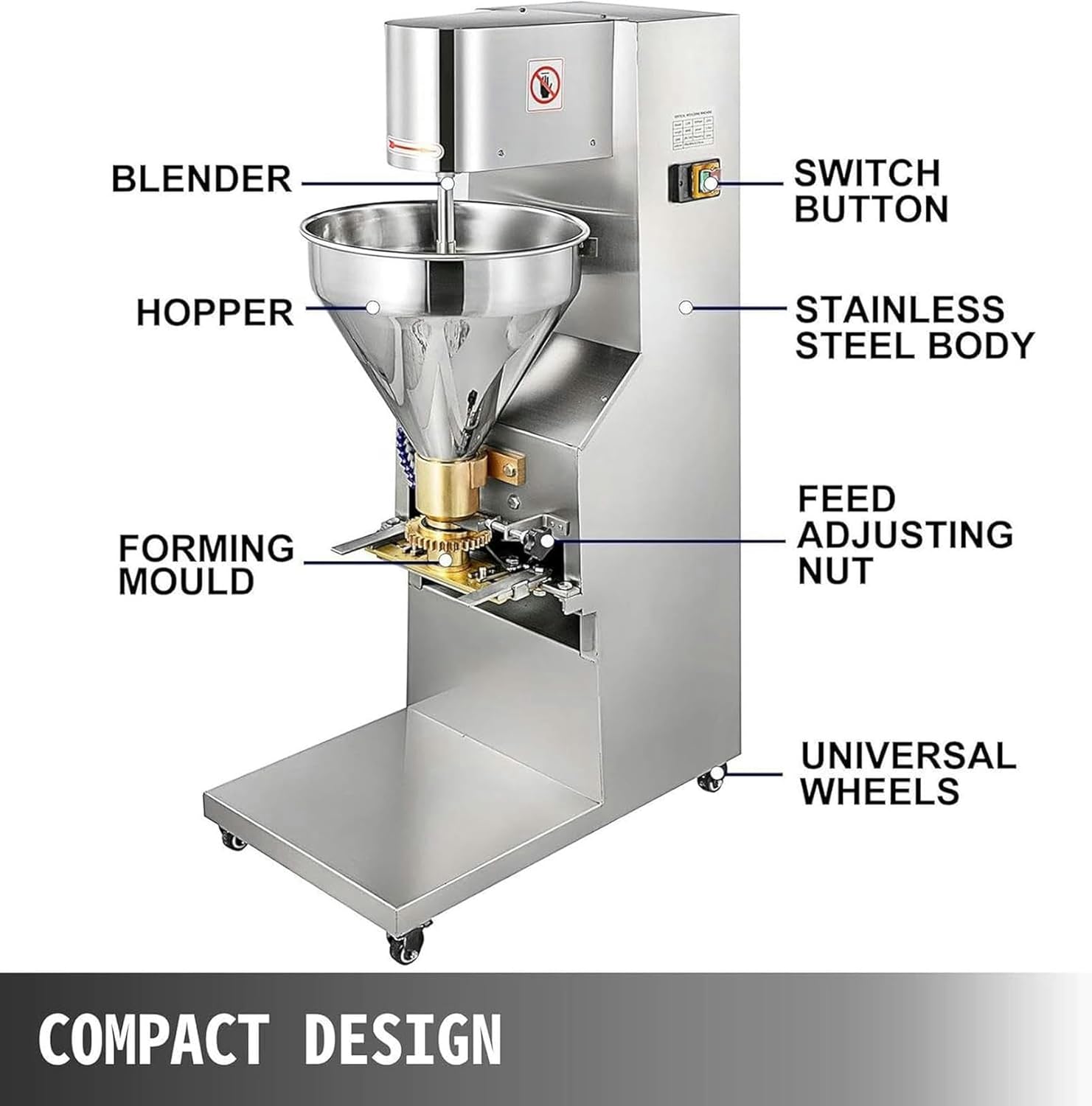 Commercial Meatball Forming Machine, 280pcs/min Automatic Meatball Making Machine, Electric Pork Ball Maker Tool
