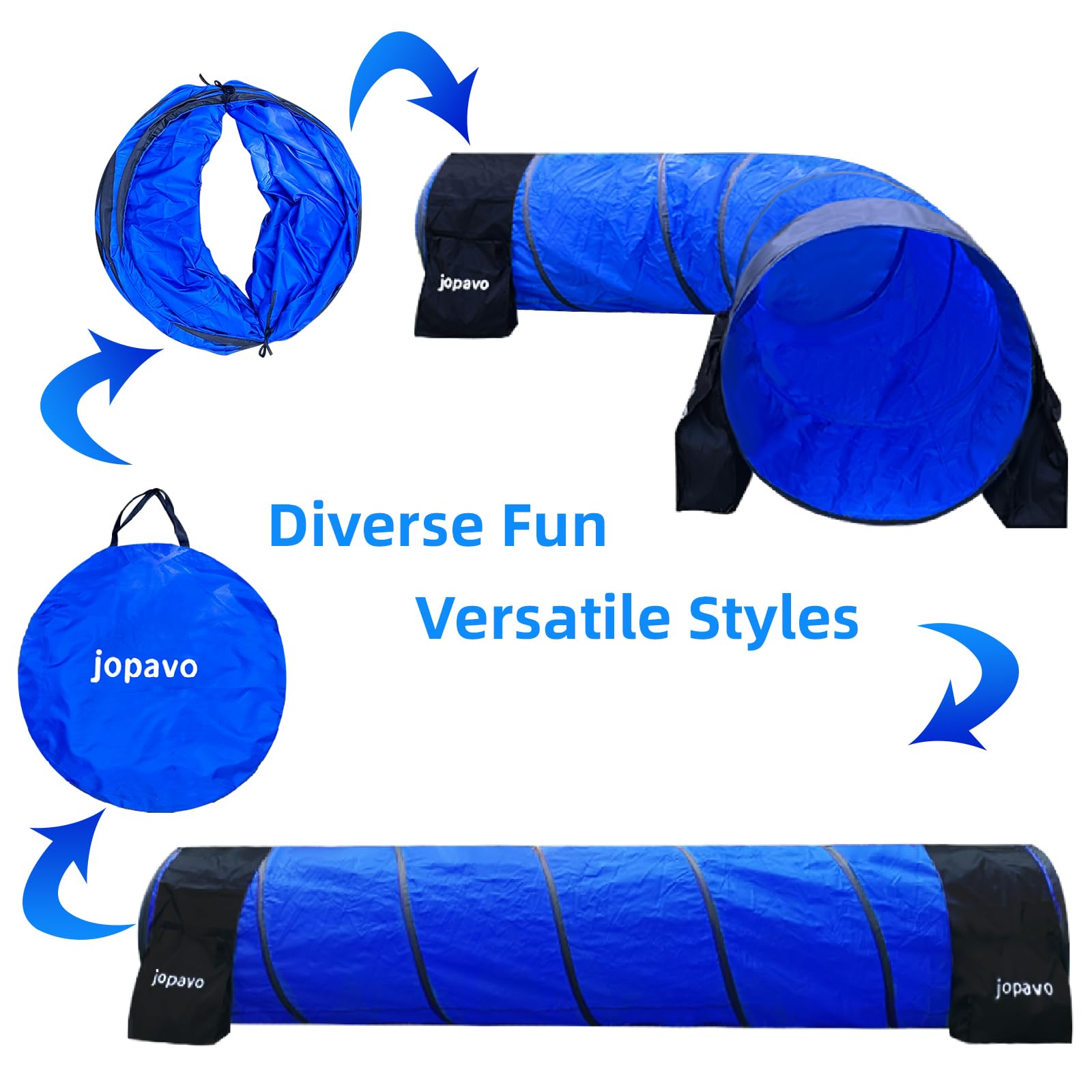 Dog Agility Training Equipment Tunnel:JOPAVO 10 Foot Agility Tunnel with 2 Pack Sandbags, Carry Bag and 4 Ground Spikes.Ideal Agility Equipment for Dog Obstacle Course,Exercise&Park - image 4