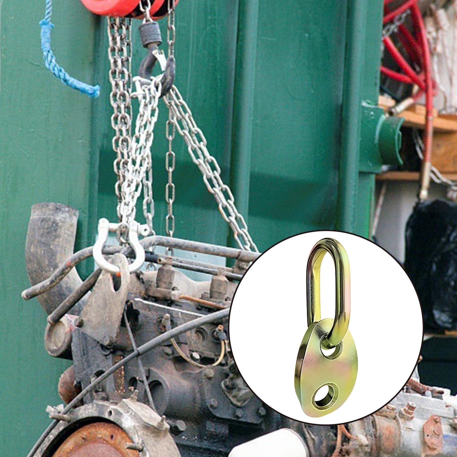Anillos de elevación de motor profesionales, construcción duradera, acabado resistente a la intemperie para operaciones de mantenimiento de múltiples vehículos, gancho de elevación de motor de