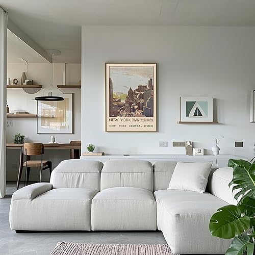 Miniatura 2 de VMXWLL Póster vintage de Nueva York de los años 20, The Upper Bay desde el Bajo Manhattan, póster de lienzo vintage del sistema central de Nueva