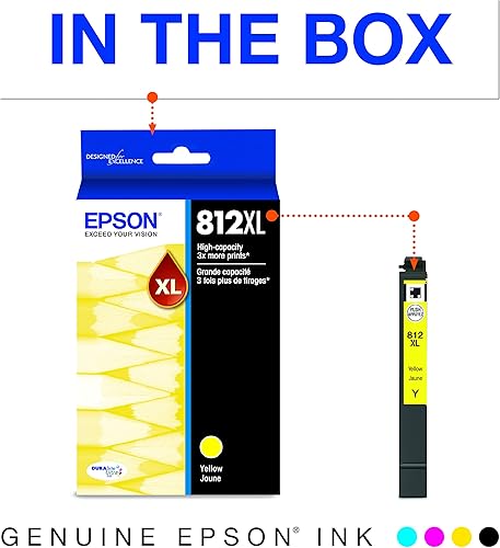 Miniatura 7 de Epson T812 DURABrite Ultra Ink Cartucho magenta de alta capacidad y cartucho cian T812 DURABrite Ultra Ink de alta capacidad y cartucho amarillo