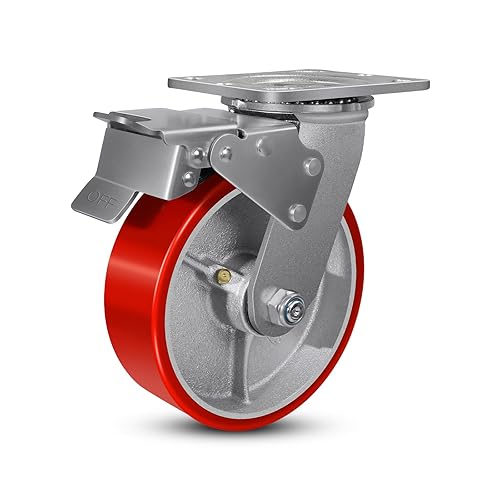 Miniatura 51 de Ruedas de 8 x 2 pulgadas, juego de 4 ruedas industriales resistentes, ruedas de poliuretano con fuerte capacidad de carga de 6000 libras