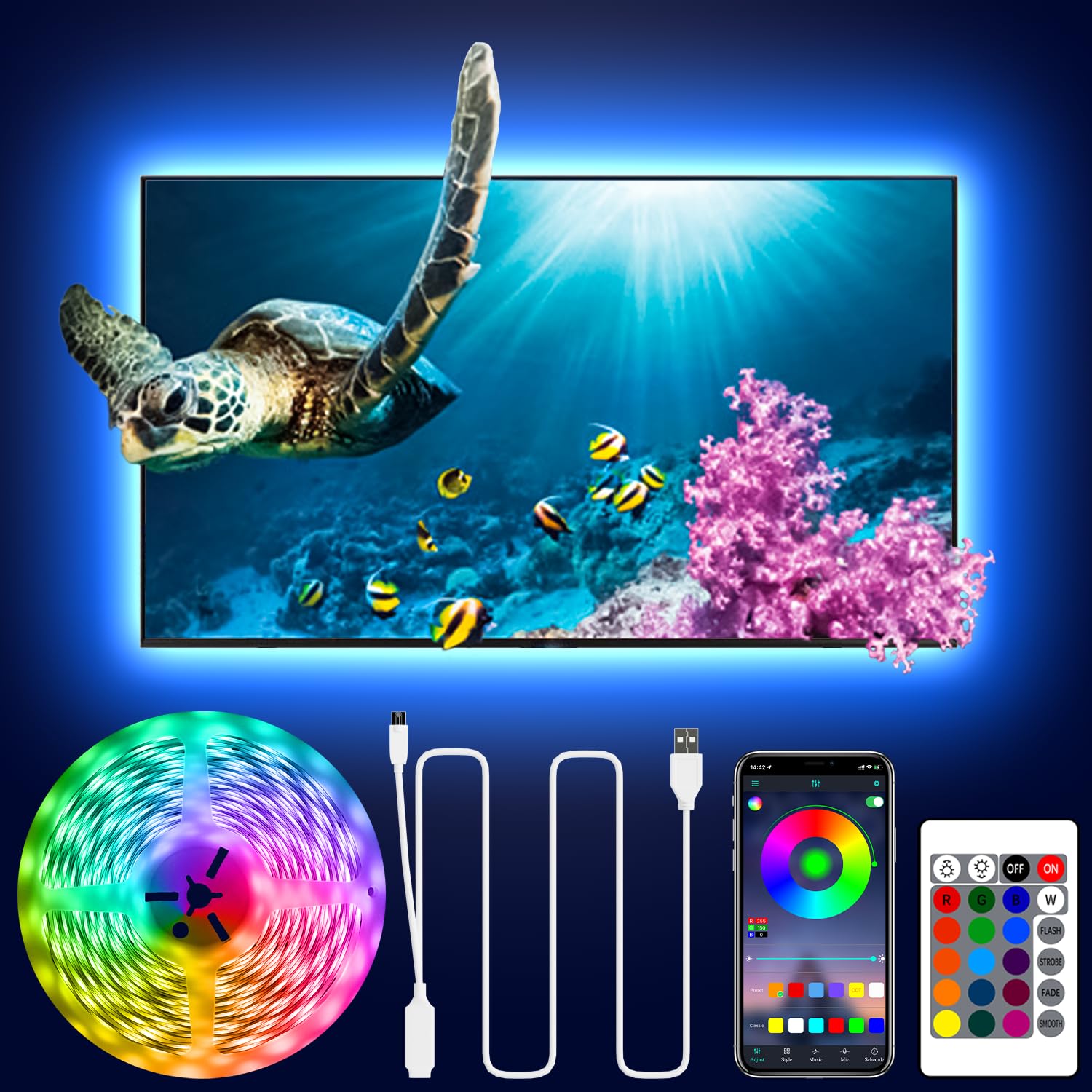 Buy Cozylady 11.5FT TV Backlights, 3.5M LED Strip Lights for 32-55