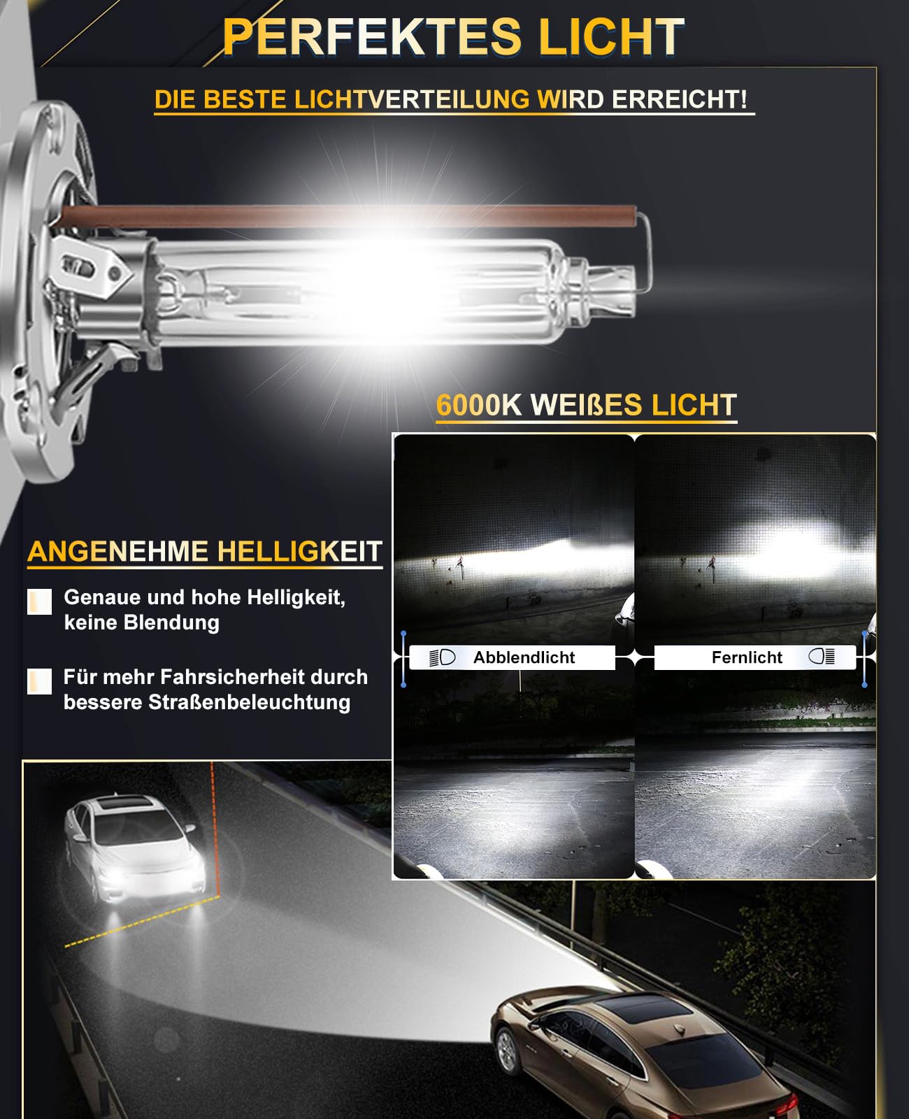 XELORD D5S żarówka ksenonowa 6000 K Hid do reflektorów samochodowych, 12 V (2 lampy)