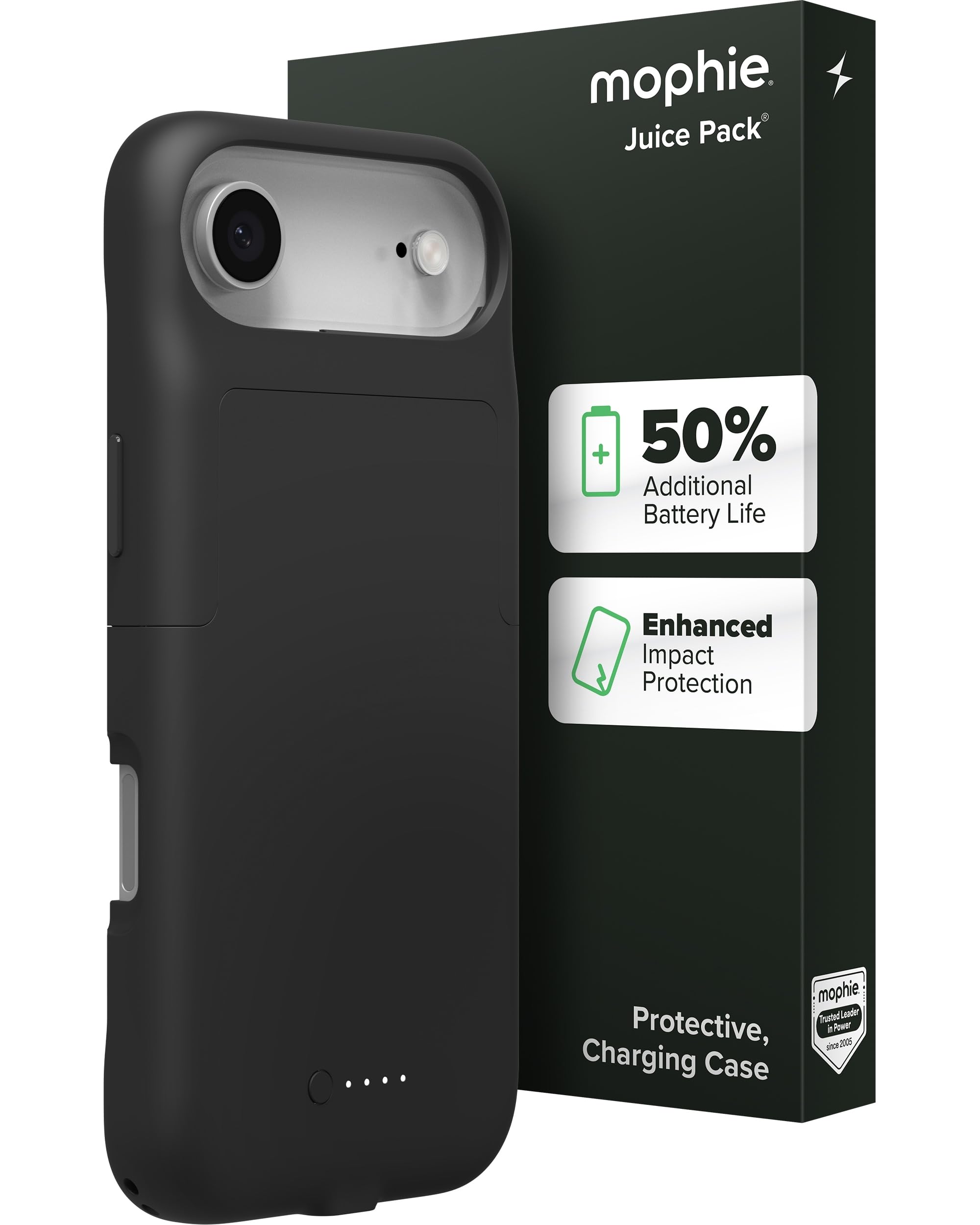 Mophie Juice Pack Battery Case for iPhone Air - Slim Charging Case, Up to 50% Extra Battery Life, High Impact Protection, Magnetic Back for Wallets &
