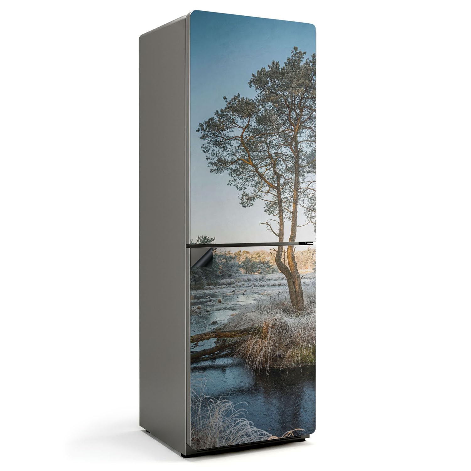 Tapis Magnétique 60x180 cm de Cuisine au Style Paysage d'hiver avec Un Arbre