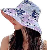 Vista 20 de Reversible Floral Sun Hats UV Protection UPF Packable Wide Brim Chin Strap Women