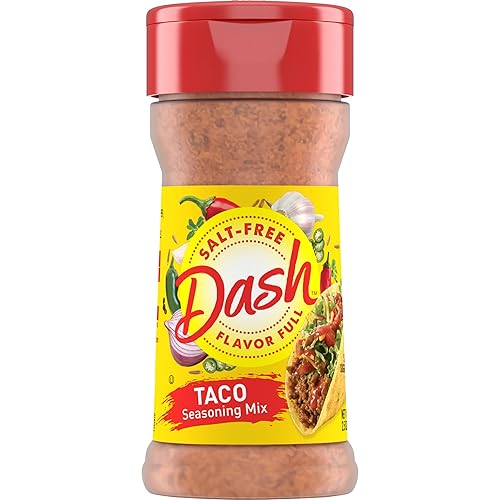 Dash Mezcla de condimentos para tacos sin sal, 2.5 onzas (paquete de 8)