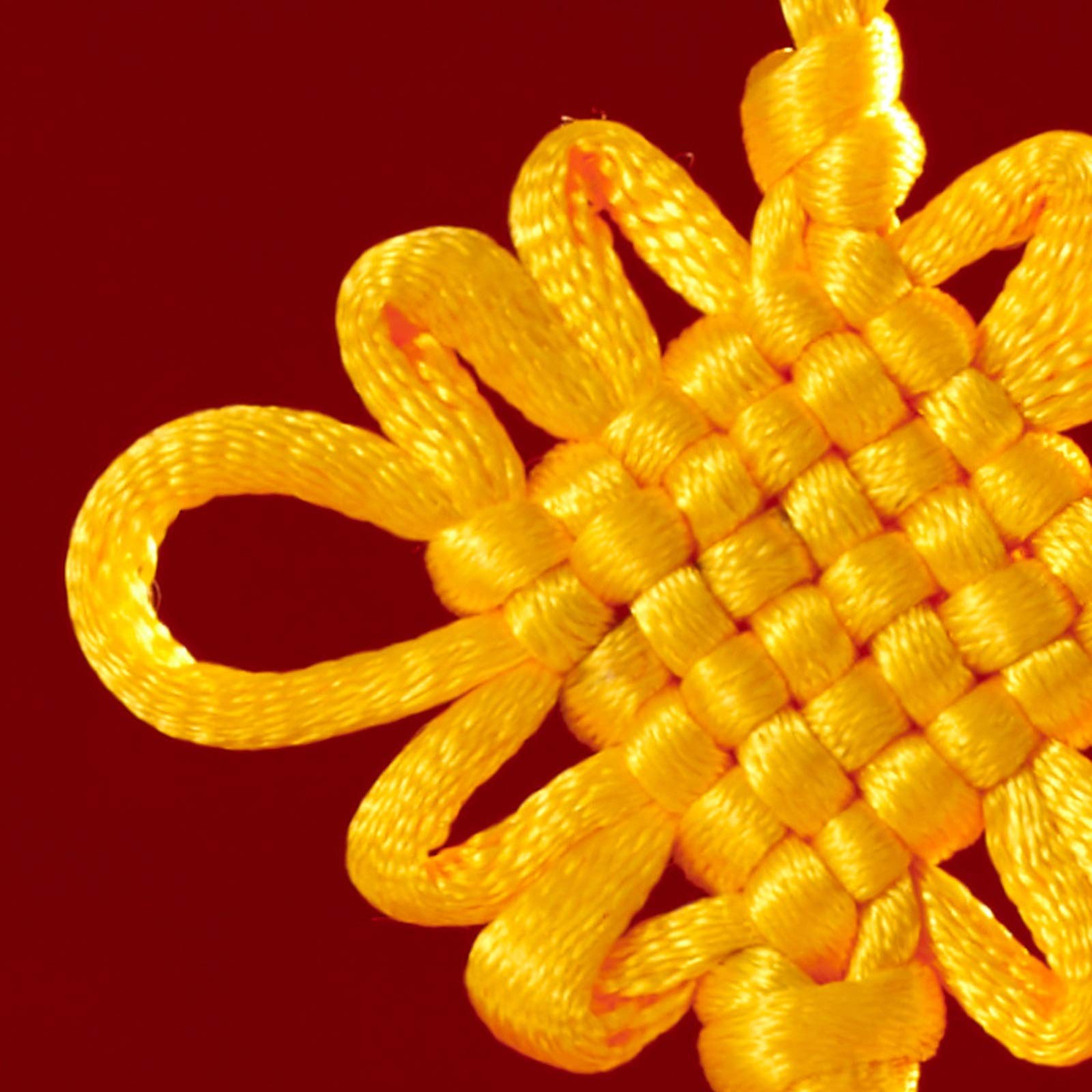 Lot De 10 Nœuds Chinois Glands 25 Cm – Pendentifs Décoratifs Faits Main Rouge/Jaune Pour Maison, Fête, Voiture, Artisanat