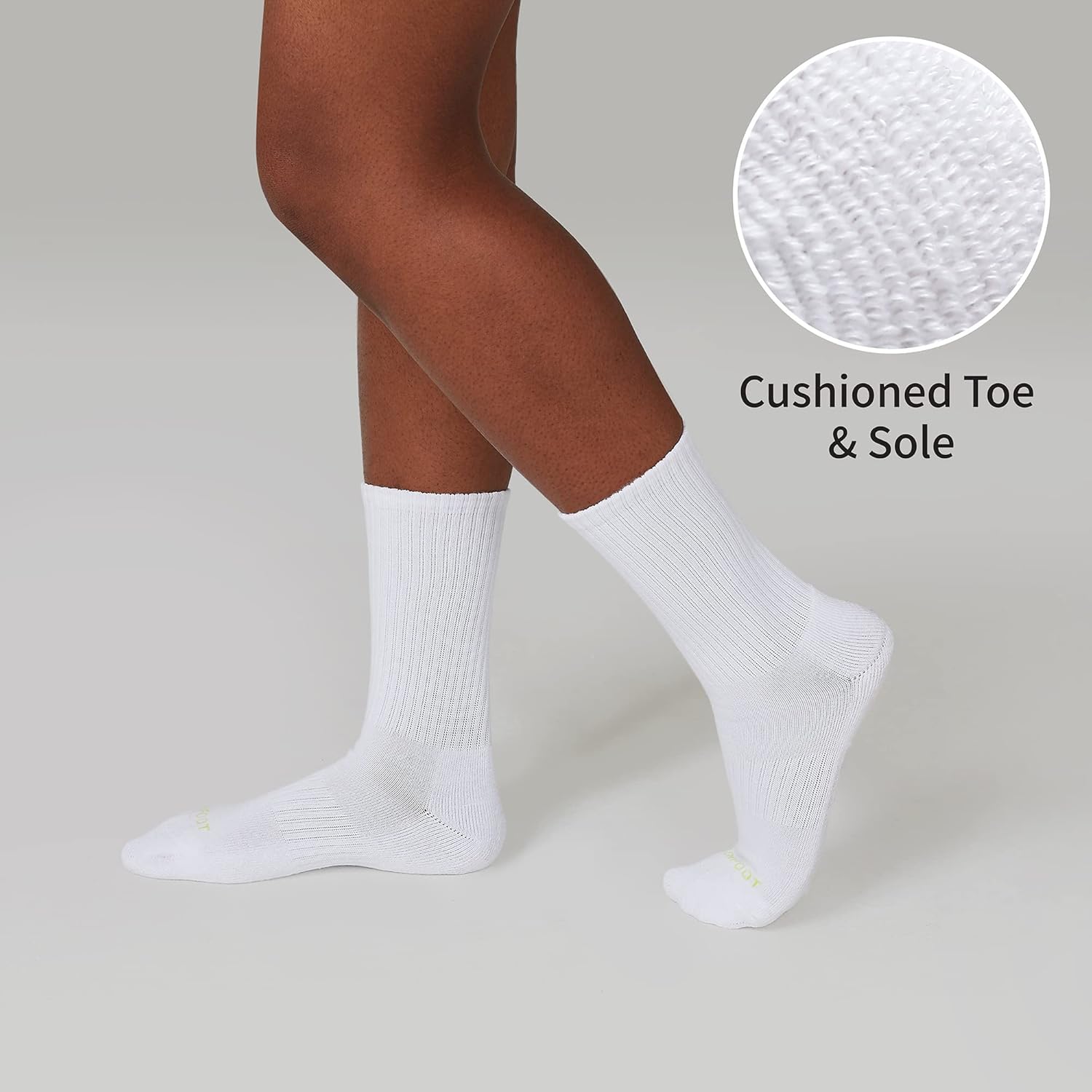 MONFOOT Women's and Men's 3-8 Pairs Athletic Cushion Crew Socks Multi - Image 5