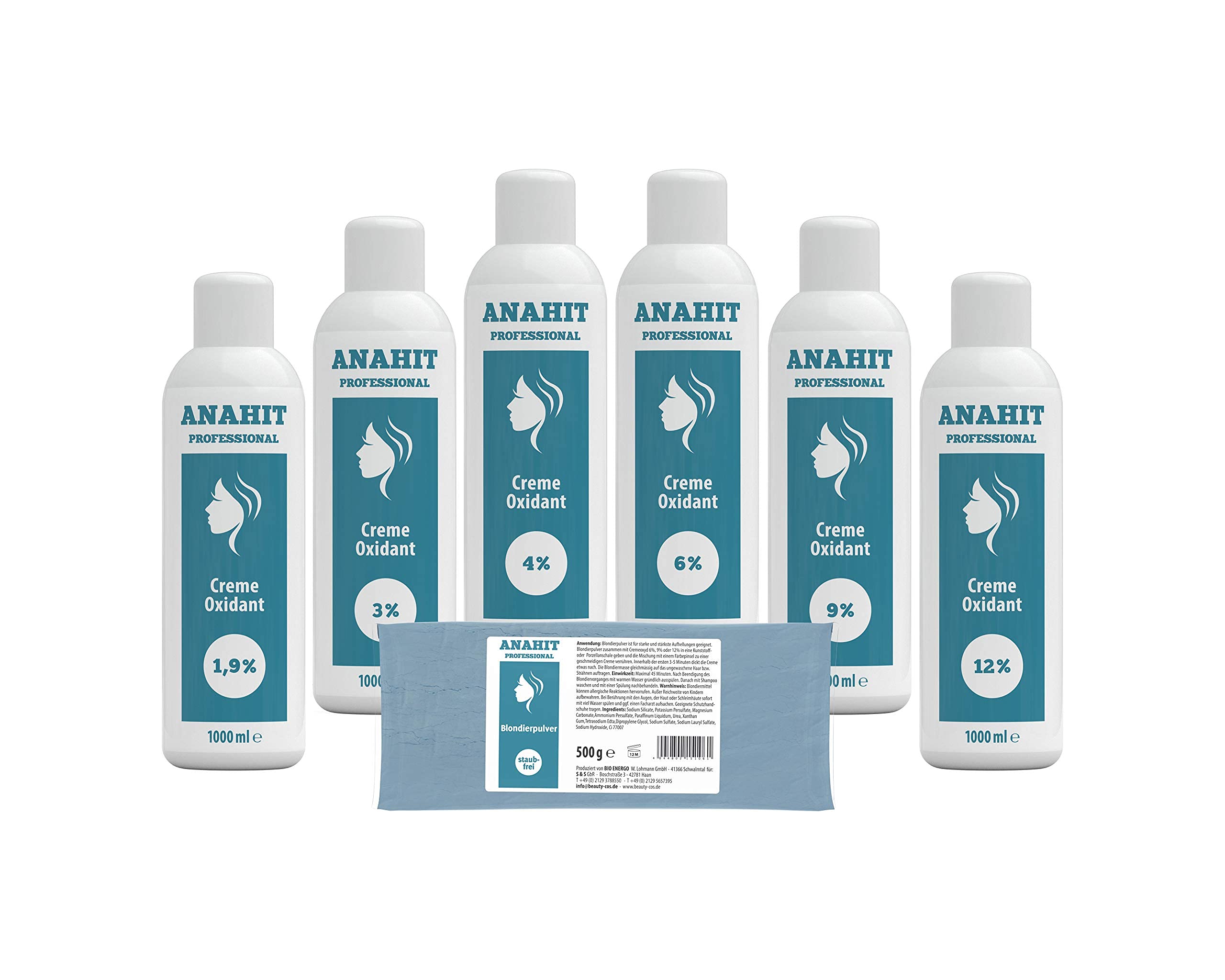 Poudre décolorante professionnelle Anahit - 500 g Sans poussière Fabriquée en Allemagne Ingrédients de qualité supérieure Poudre de décoloration de qualité supérieure