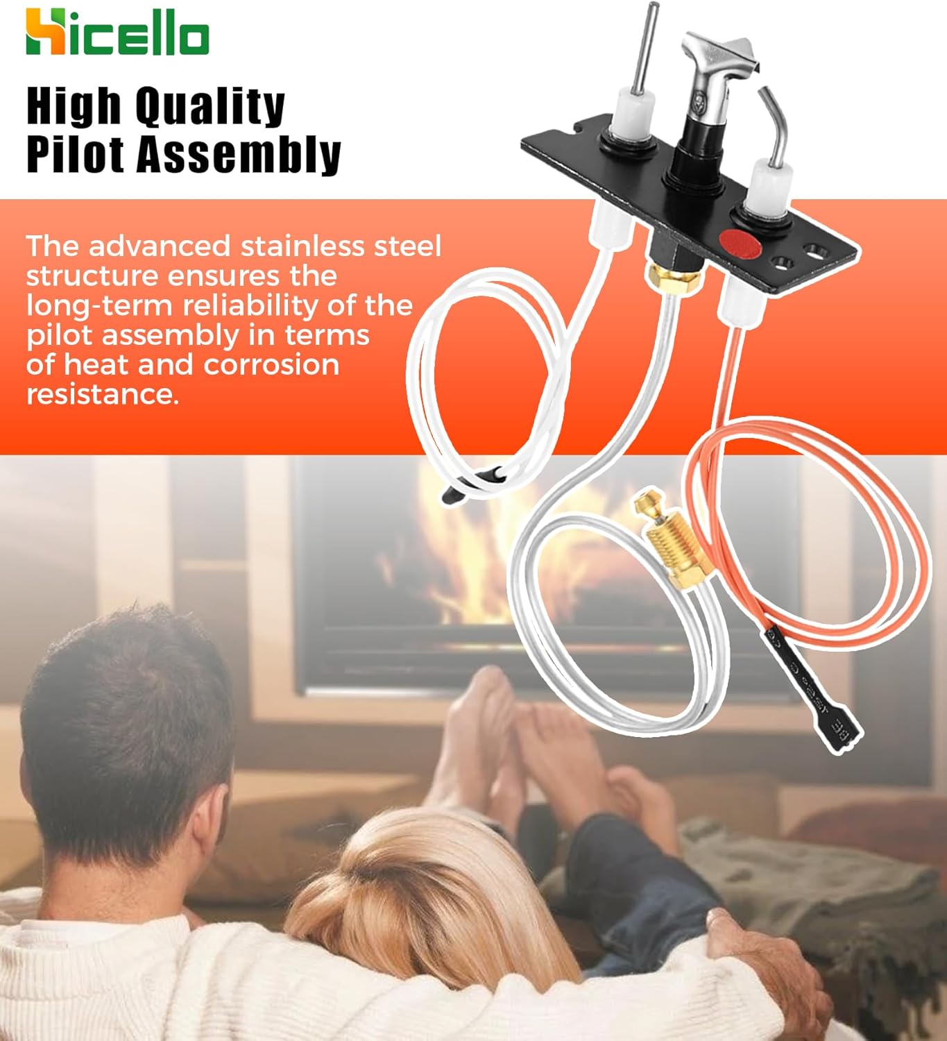 4021-423 IPI Propane Gas (LP) Pilot Assembly Replacement for Heatilator, Heat-N-Glo & Quadra-Fire Fireplaces Parts, Pilot Compatible with Heatilator Fireplace ND3933I, ND4236I, Heat N Glo 6000TR