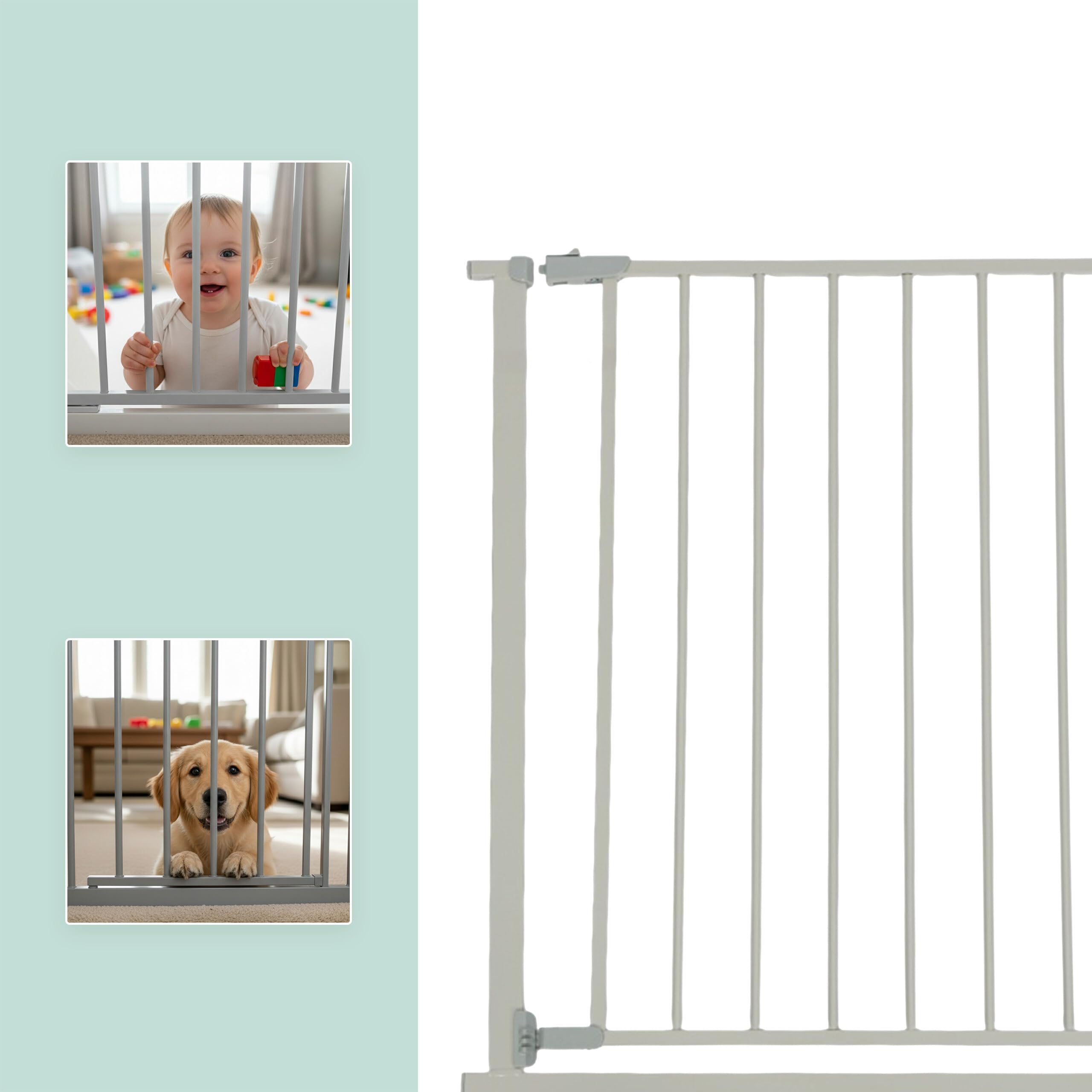 Barrera de Seguridad Relaxdays, 95-100 cm, sin taladrar, bebés y niños, escaleras y Puertas, Gris