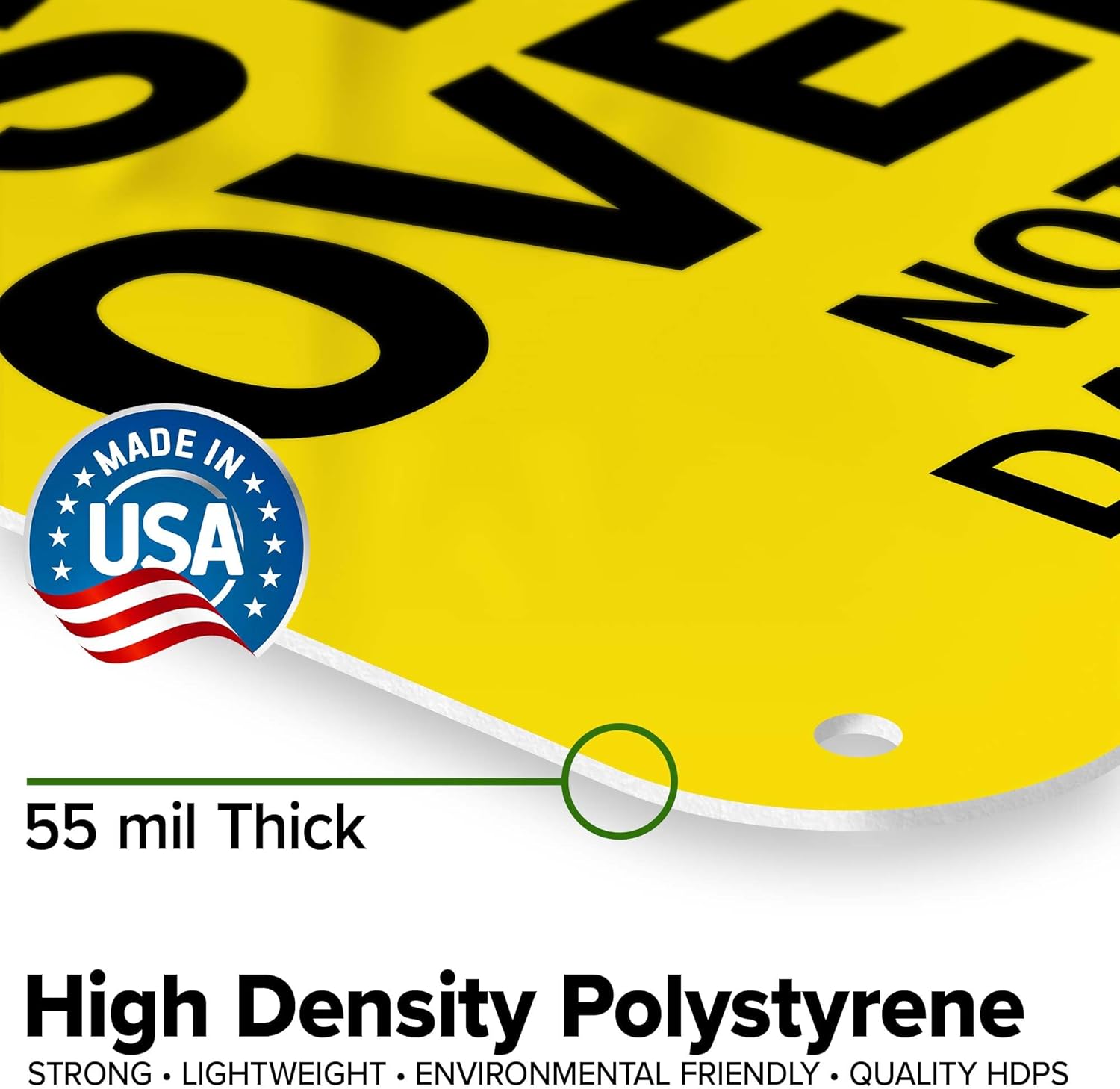 Caution Stay Back 200 Ft Not Responsible For Road Objects Sign, 18x24 Inches, 55 mil thick HDPS (high density polystyrene), Made in USA by My Sign Center