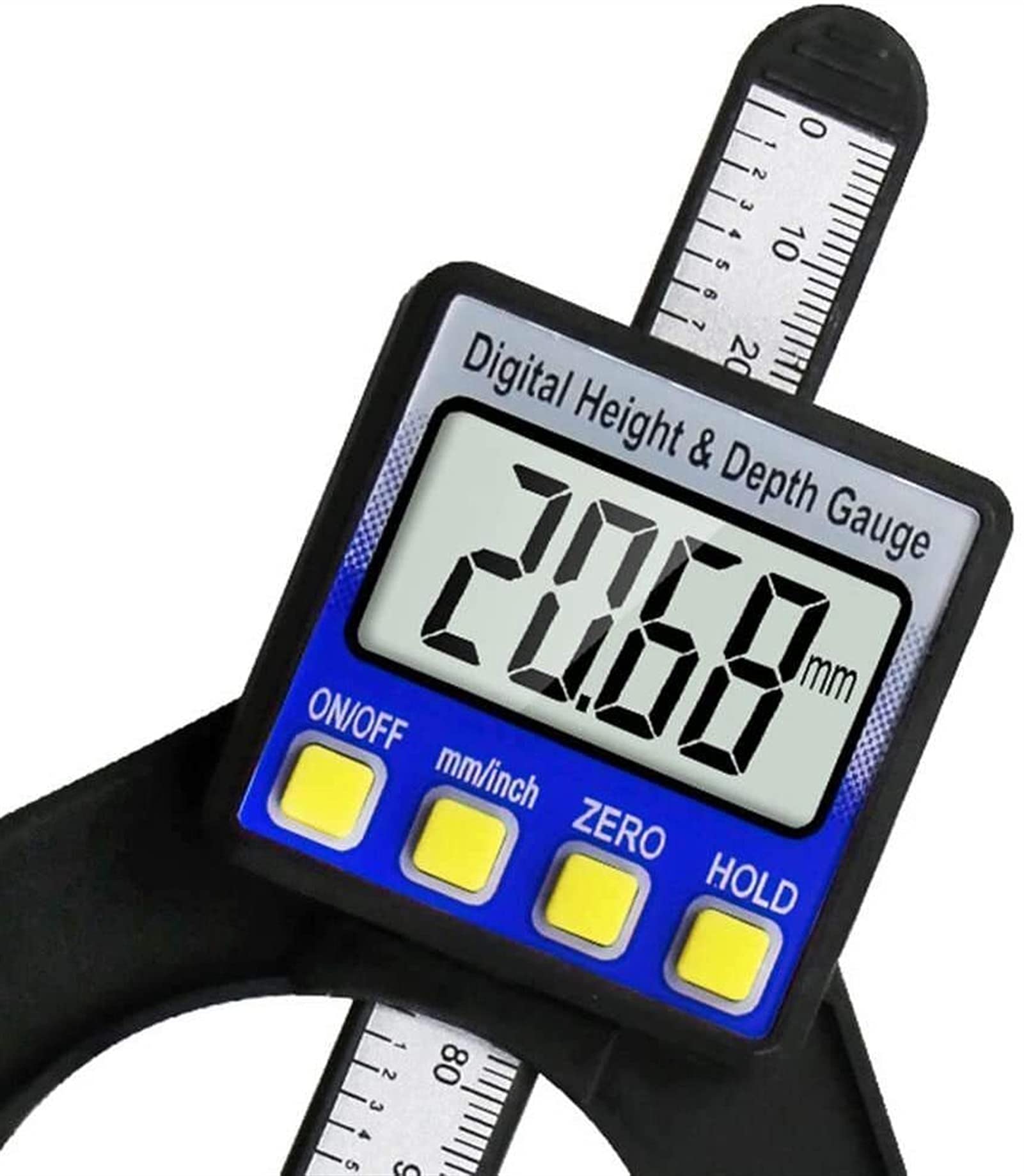 Tiefenmesser, LCD-Digital-Höhentiefenmesser, Schiebemessschieber, Messlineal, 0–80 mm