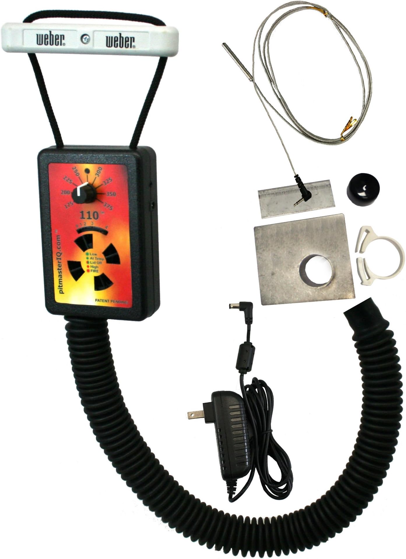 IQ110 BBQ Temperature Regulator Kit with Large Adjustable Kamado Pit Adapter