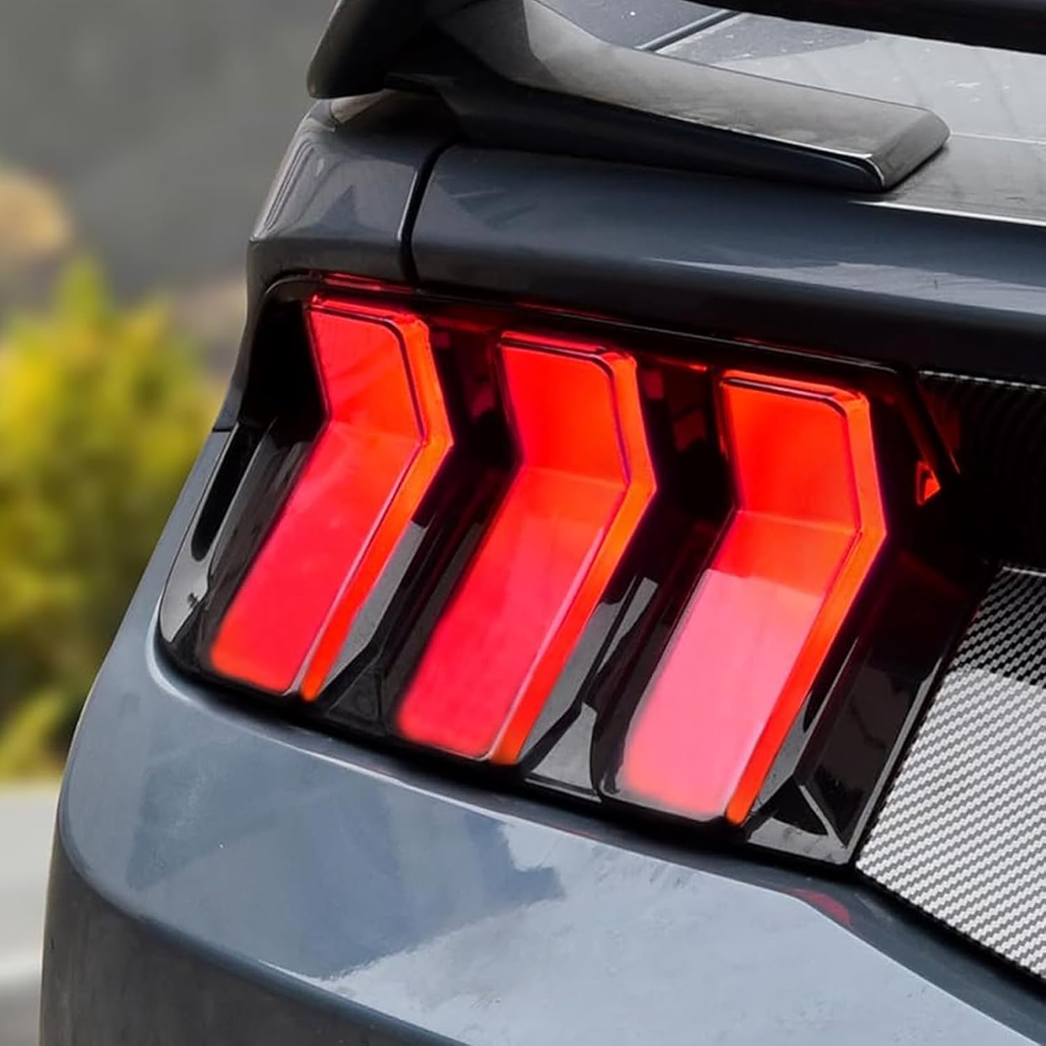 Taillight Cover,for Ford Mustang 2024 2025 2026,2PCS Tail Light Covers Tail Lamp Trim Decoration Car Sport Accessories - Carbon Fiber