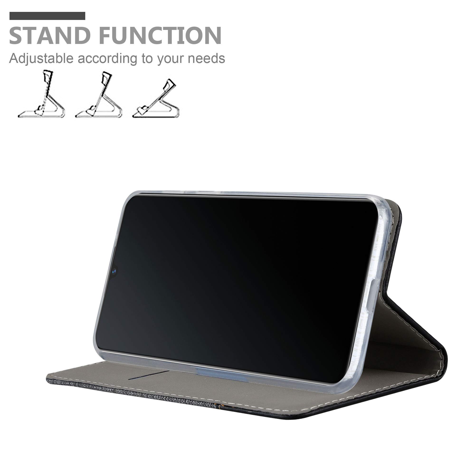 Cadorabo Custodia Libro per Vivo Y91C in GRIGIO NERO