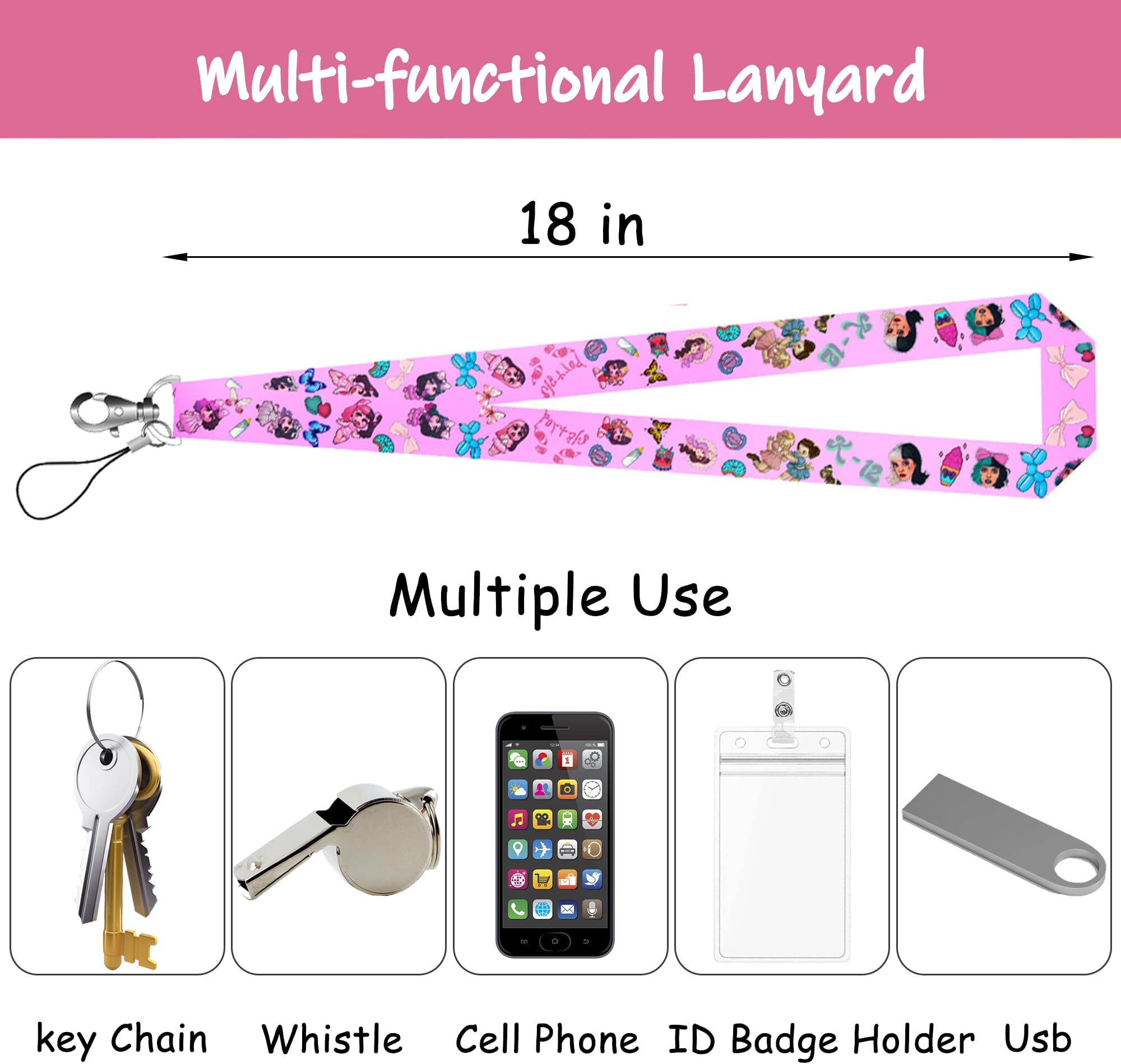 Drawstring Bag Gifts Set, Music Fans Merch Include Drawstring Bag Cosmetic Bag Lanyard Bracelet Shoe Charms Stickers for Girls Teens Adults