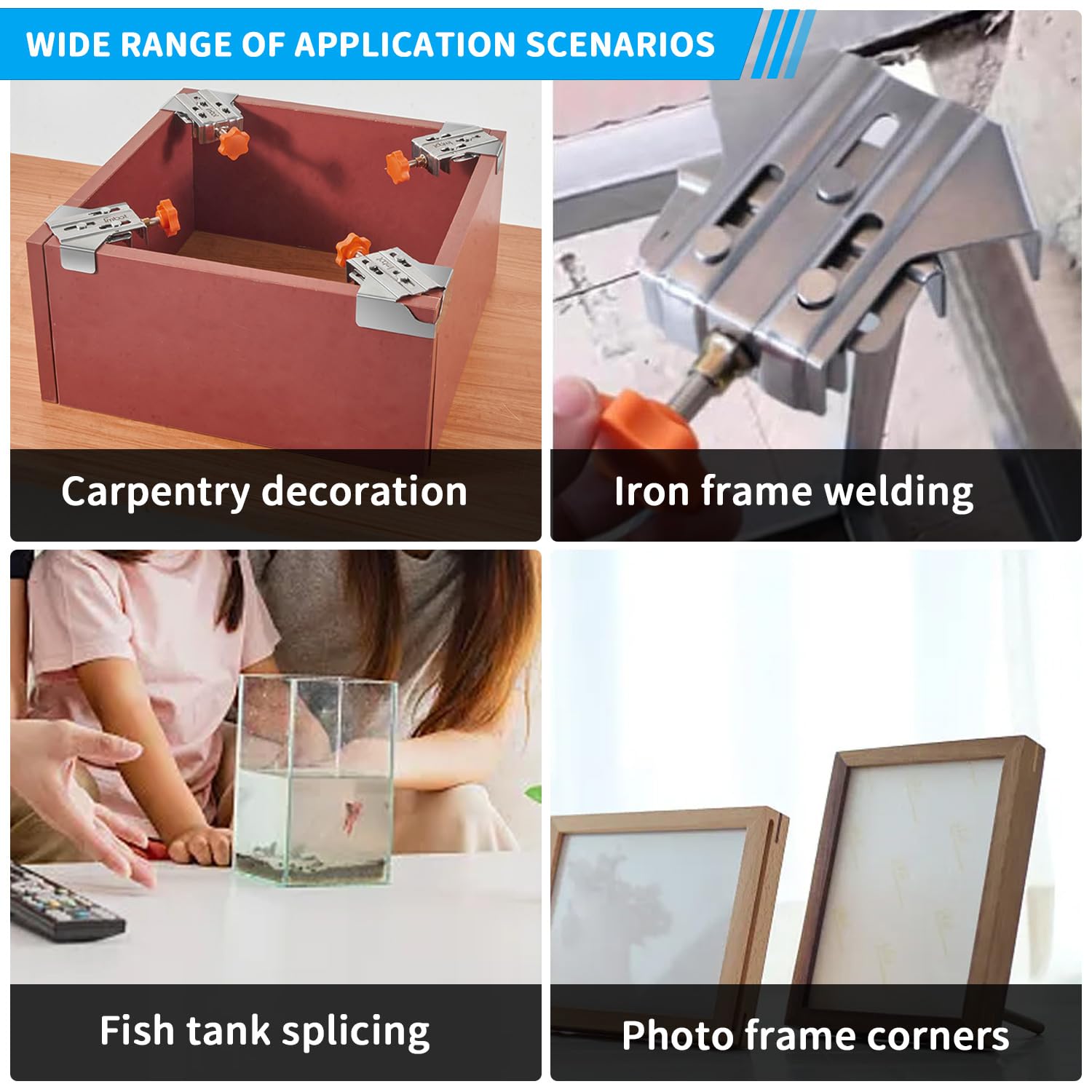 2 Tenditori Angolari In Acciaio Inox - Morsetti A 90 Gradi Per Legno, Cornici, Fai Da Te