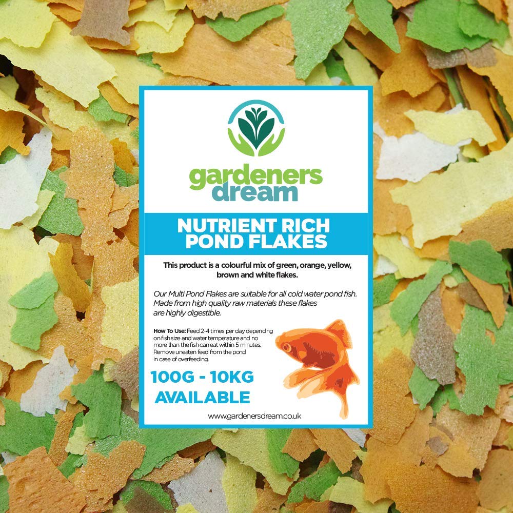 GardenersDream Multi-Pond Flakes | Premium Grade Aquatic Fish Food Mix | Perfectly Balanced, All-Round Daily Feed for Cold-Water Fish | Healthy, Easily Digestible & Great Source of Nutrients (1kg)